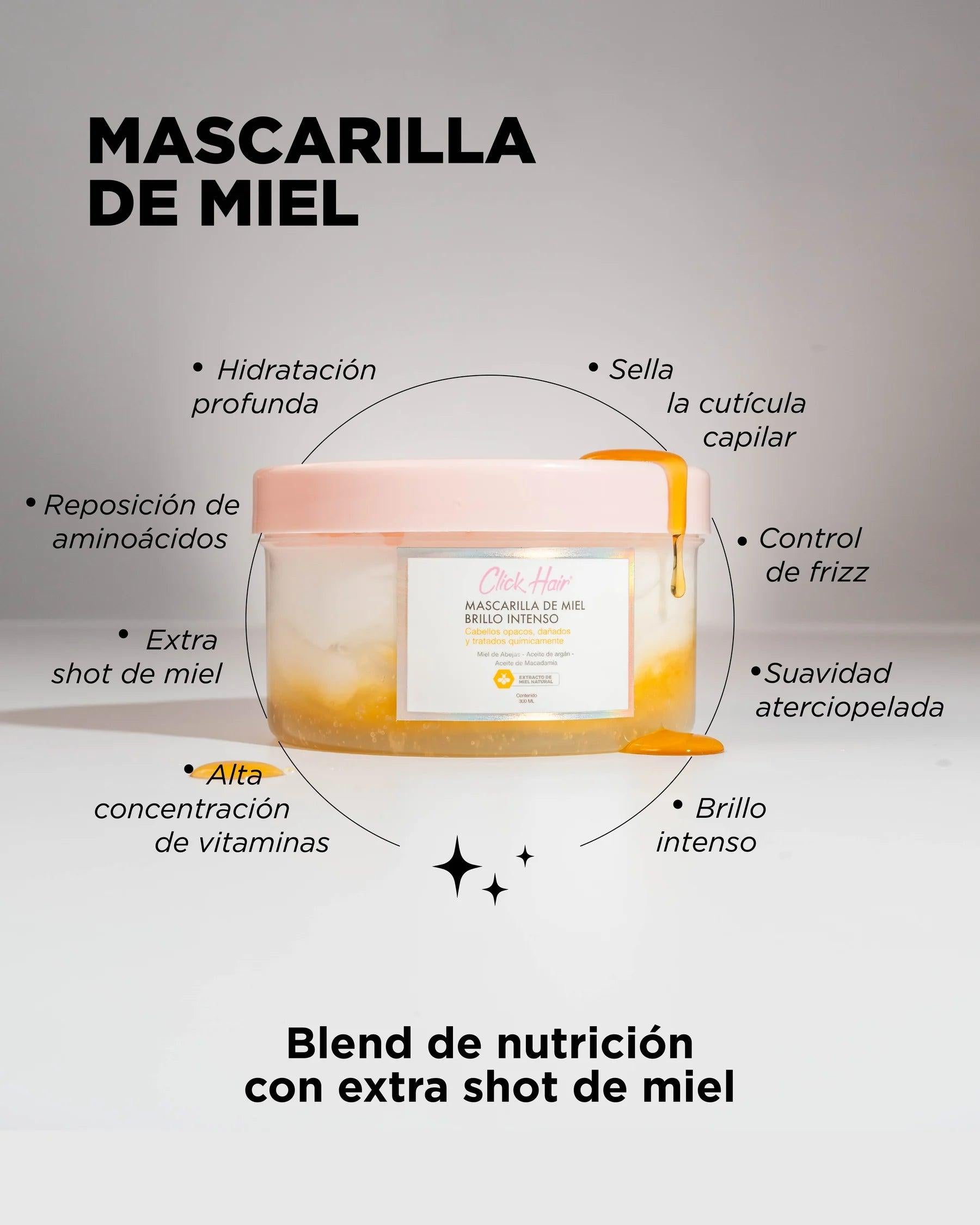Mascarilla de Miel Brillo Intenso Click Hair 300ml