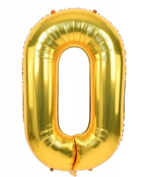 NUMERO 0 METALIZADO 16 PULGADAS  DORADO