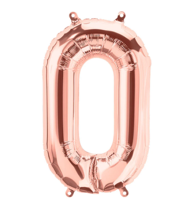 NUMERO 6 METALIZADO 16 PULGADAS  ORO ROSA