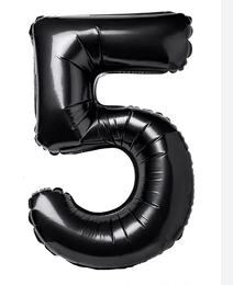 NUMERO 5 METALIZADO 16 PULGADAS  NEGRO