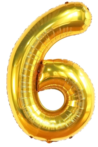 NUMERO 5 METALIZADO 16 PULGADAS  DORADO