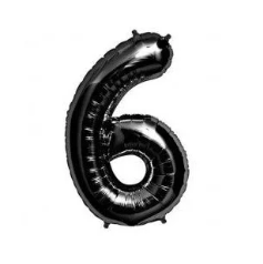 NUMERO 6 METALIZADO 16 PULGADAS  NEGRO