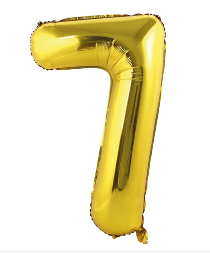 NUMERO 7 METALIZADO 16 PULGADAS  DORADO