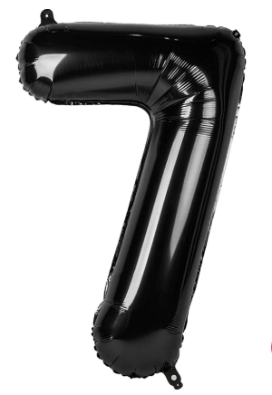 NUMERO 7 METALIZADO 16 PULGADAS  NEGRO