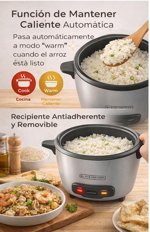 Olla Arrocera Black+Decker Negra 4.7L