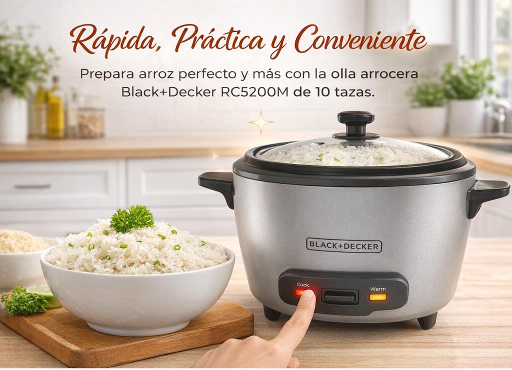 Olla Arrocera Black+Decker Negra 4.7L