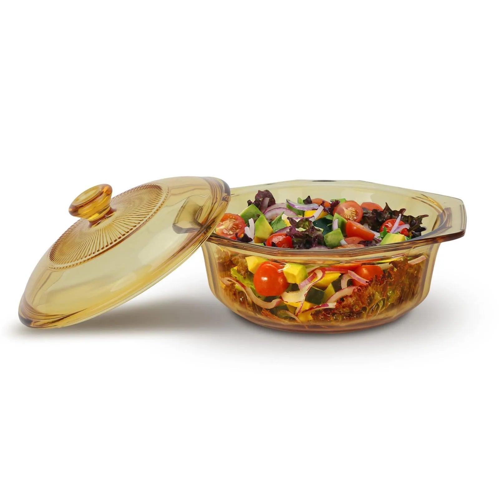 Olla Refractaria de Vidrio 1 Litro con Tapa Home Elements