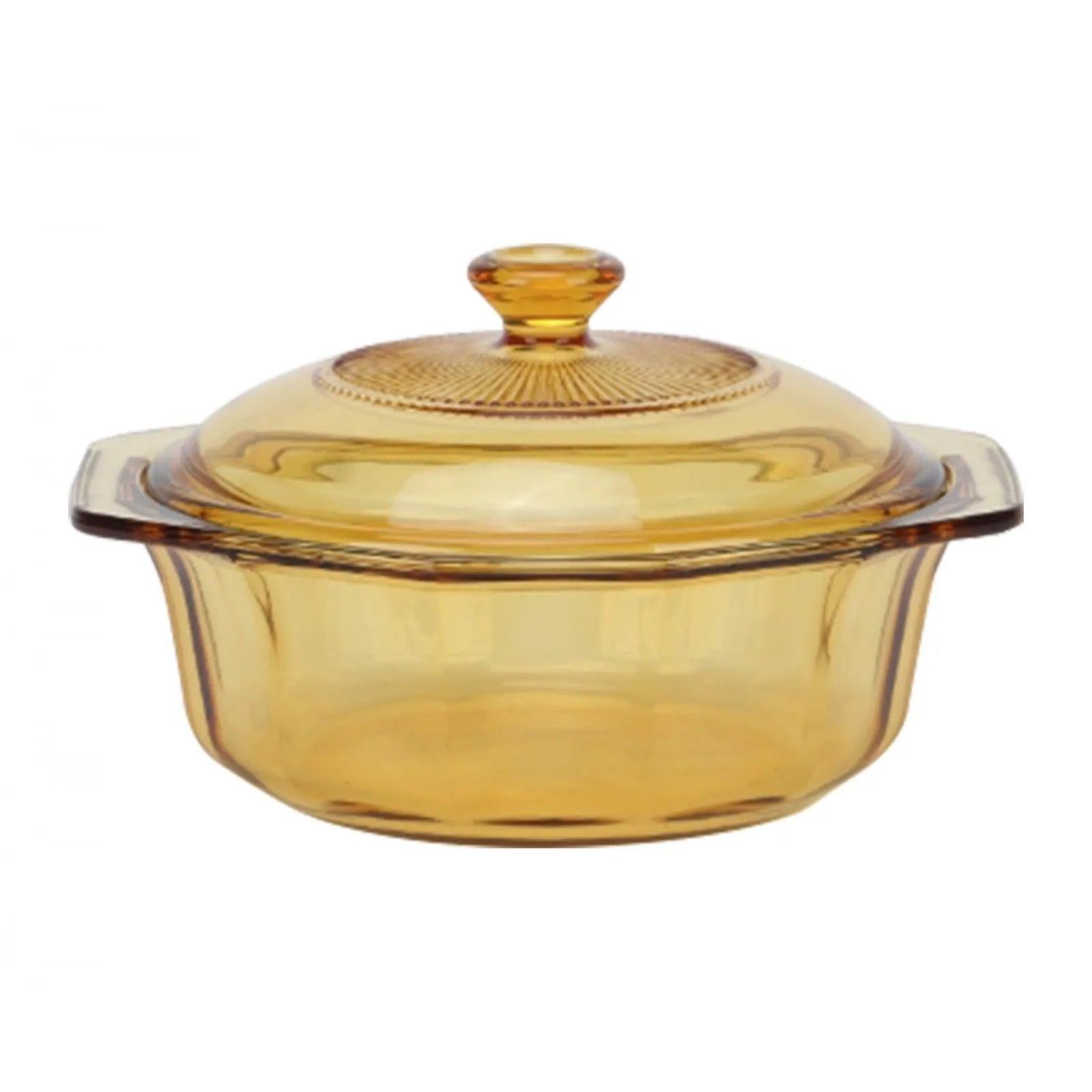 Olla Refractaria de Vidrio 1 Litro con Tapa Home Elements