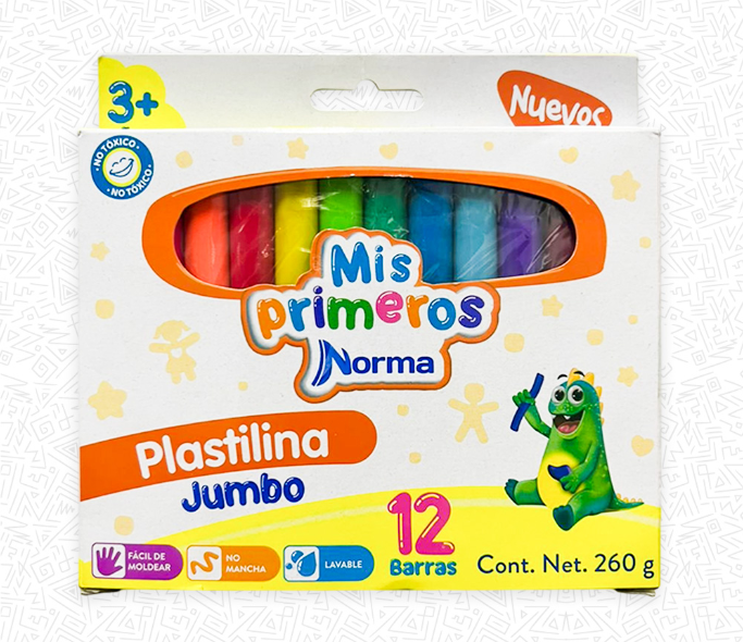 PLASTILINA JUMBO MIS PRIMEROS X12 NORMA