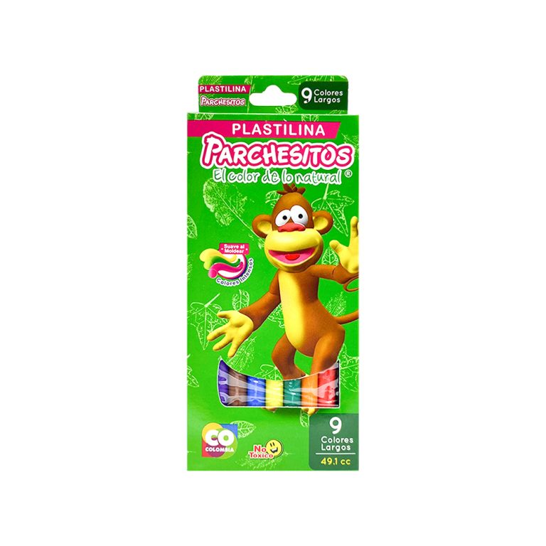 PLASTILINA LARGA X9 COLORES PARCHESITOS