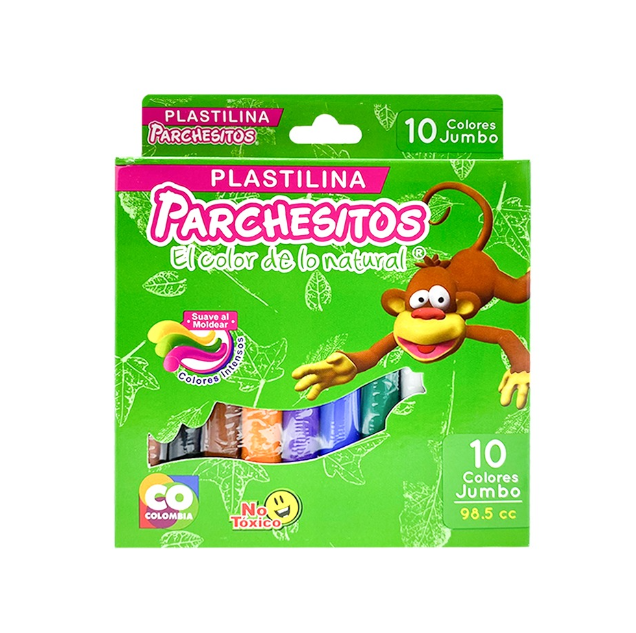 PLASTILINA PARCHESITOS JUMBO X 10