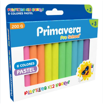 PLASTILINA PRE-SCHOOL X12 BARRAS PRIMAVERA