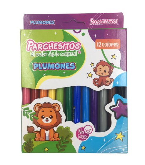 PLUMONES X12 PARCHESITOS