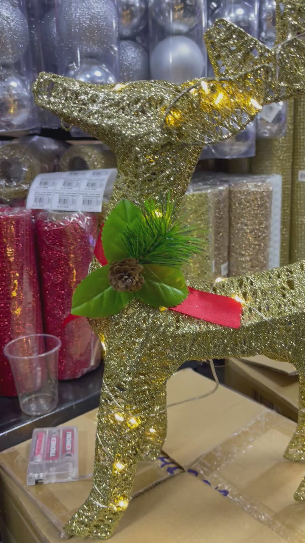 REF NA 2190 ADORNO RENO NAVIDEÑO CON LUZ 50CM (PILAS) - 2D