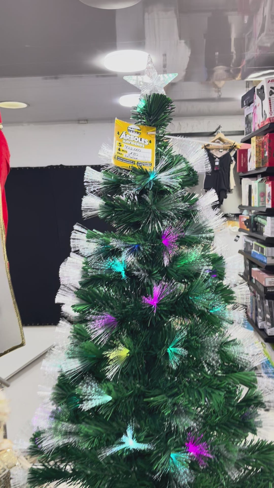 REF A5355 ARBOL FIBRA OPTICA MULTICOLOR FIGURA VARIADA 180CM