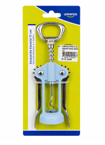 SACACORCHO ESENCIAL AZUL 17CM UNIVERSAL