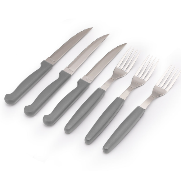 SET 3 CUCHILLOS Y 3 TENEDORES M/PLASTICO DKASA