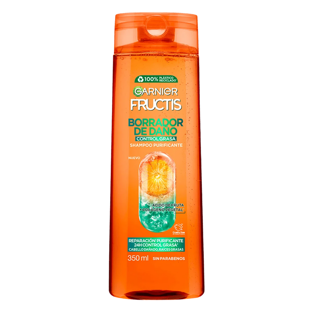 Shampoo Purificante Borrador de Daño 350ml Garnier Fructis