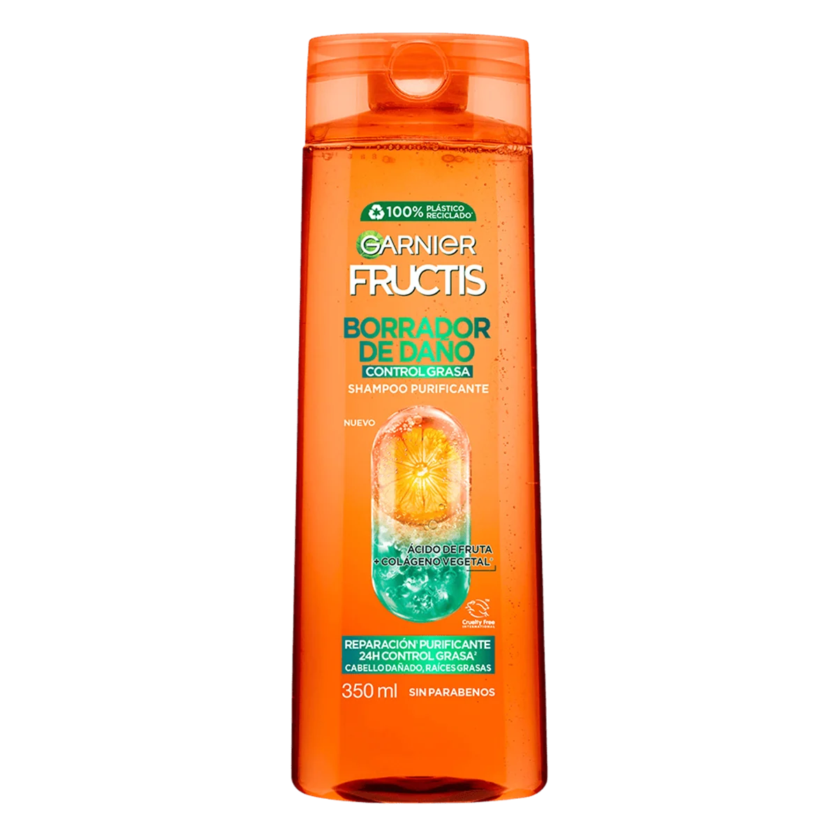 Shampoo Purificante Borrador de Daño 350ml Garnier Fructis