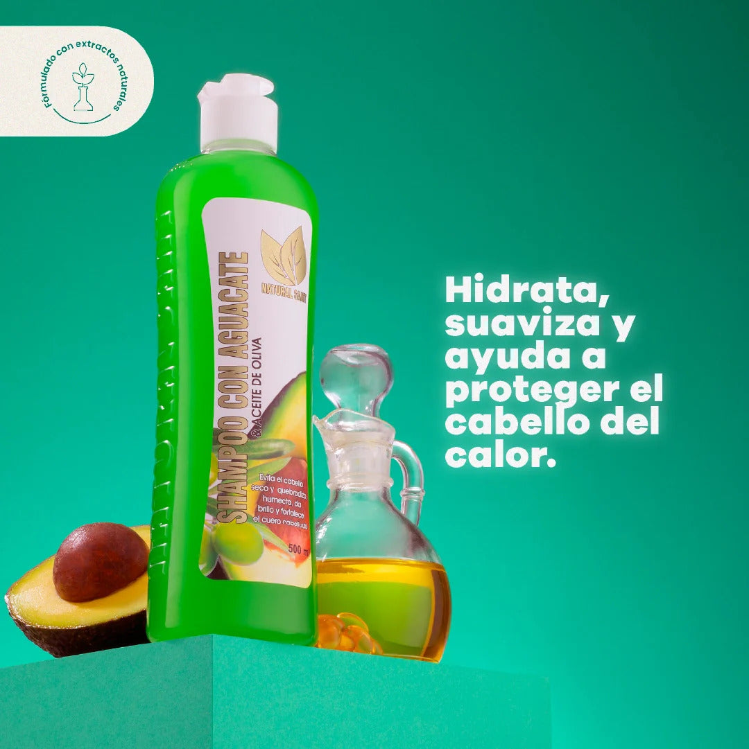 Shampoo con Aguacate y Aceite de Oliva 500ml Natural Sant