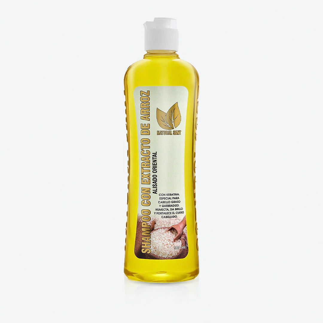 Shampoo con Extracto de Arroz 500ml Natural Sant