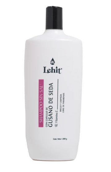 Shampoo sin Sal Gusano de Seda y Vitamina E 1000g Lehit